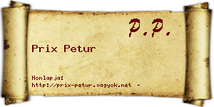 Prix Petur névjegykártya